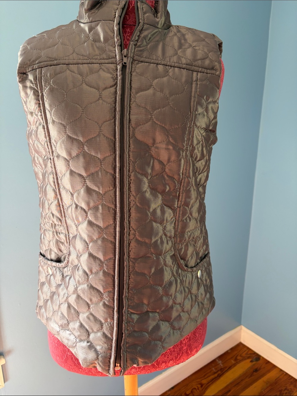 Pewter colored vest for fall